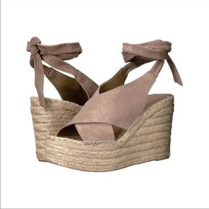 NEW Marc Fisher Andira Suede Espadrille Wedges